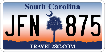 SC license plate JFN875