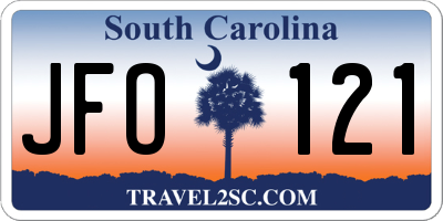SC license plate JFO121