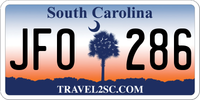SC license plate JFO286