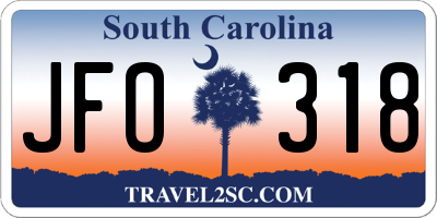 SC license plate JFO318