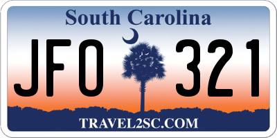 SC license plate JFO321