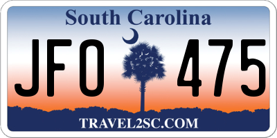 SC license plate JFO475