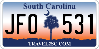 SC license plate JFO531