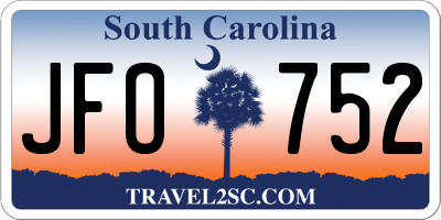 SC license plate JFO752