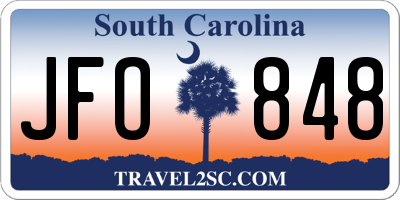 SC license plate JFO848