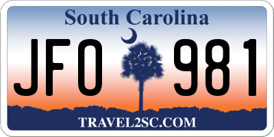 SC license plate JFO981