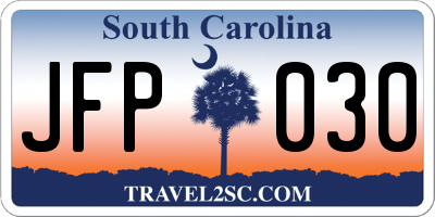 SC license plate JFP030