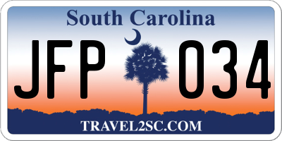 SC license plate JFP034