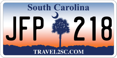 SC license plate JFP218