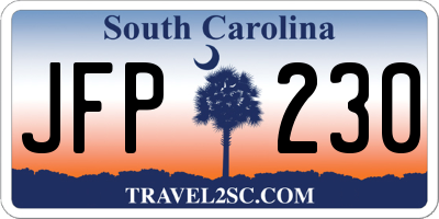 SC license plate JFP230