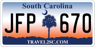 SC license plate JFP670