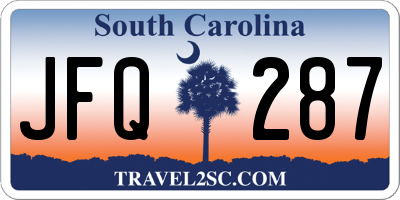 SC license plate JFQ287