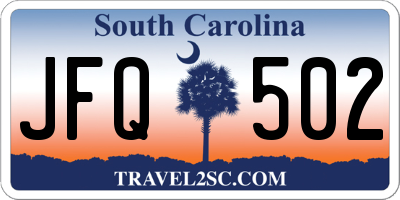 SC license plate JFQ502