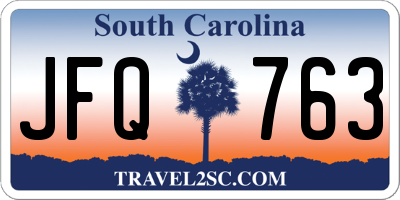 SC license plate JFQ763
