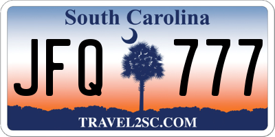 SC license plate JFQ777