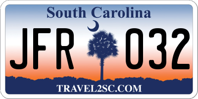 SC license plate JFR032