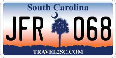 SC license plate JFR068