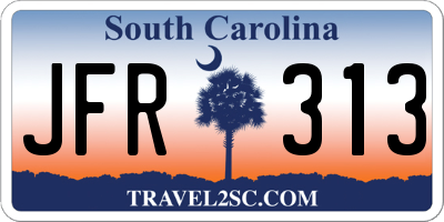 SC license plate JFR313