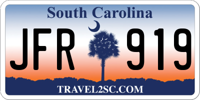 SC license plate JFR919