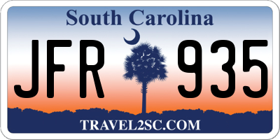 SC license plate JFR935