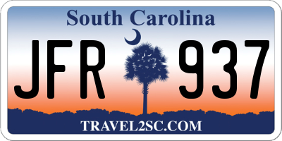 SC license plate JFR937