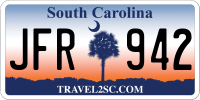 SC license plate JFR942
