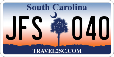 SC license plate JFS040