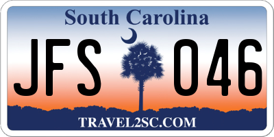 SC license plate JFS046