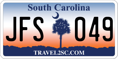 SC license plate JFS049
