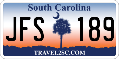 SC license plate JFS189