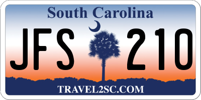 SC license plate JFS210