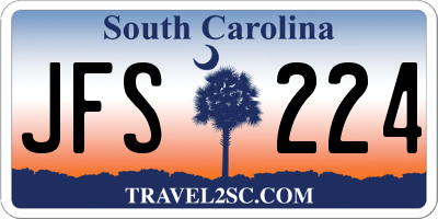 SC license plate JFS224
