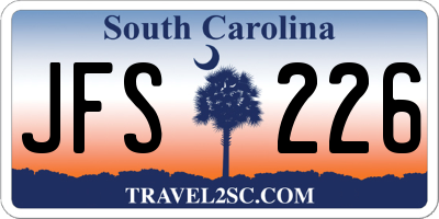 SC license plate JFS226