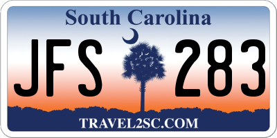 SC license plate JFS283