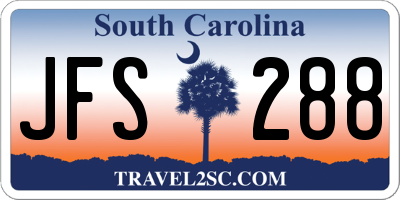 SC license plate JFS288