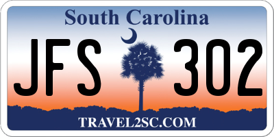 SC license plate JFS302