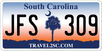 SC license plate JFS309
