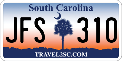 SC license plate JFS310