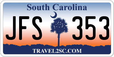 SC license plate JFS353