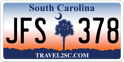 SC license plate JFS378