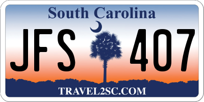 SC license plate JFS407