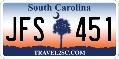 SC license plate JFS451