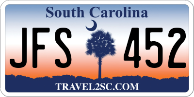 SC license plate JFS452