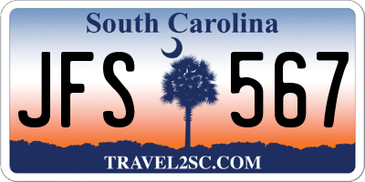 SC license plate JFS567