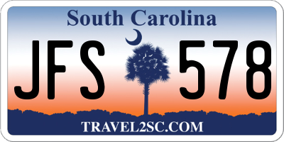 SC license plate JFS578