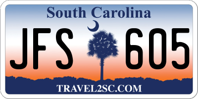 SC license plate JFS605