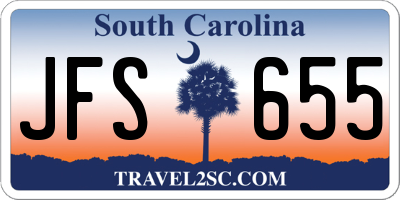 SC license plate JFS655