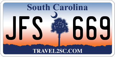 SC license plate JFS669
