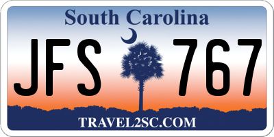 SC license plate JFS767