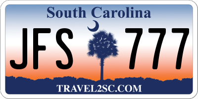 SC license plate JFS777